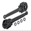 Aluminum 7075 Rear Suspension Arms (Larger Inner Bearings) for Tamiya 1:10 R/C 58719 BBX BB-01 Chassis - Black view 1
