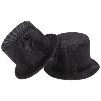 Abaodam 2pcs Mini Black Top Hats Christmas Doll Crafts Hat for DIY Hair Accessories decorate Christmas Tree Ornaments