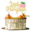 1Pc Little Pumpkin Cake Topper Pink Glitter Girl Pumpkin Baby Shower Cake Topper Decorations for Autumn Little Pumpkin Themed Baby Shower Kids Girls Birthday Party Supplies view 1