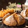 1Pc Little Pumpkin Cake Topper Pink Glitter Girl Pumpkin Baby Shower Cake Topper Decorations for Autumn Little Pumpkin Themed Baby Shower Kids Girls Birthday Party Supplies view 4