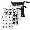 Frienda 4 Pieces Wet Dry Bag for Baby Waterproof Reusable Washable Diaper Bag Sealed with Handle for Travel, Beach, Swimsuit, Diapers, Dirty Gym Clothes and Toiletries (Heart) view 1