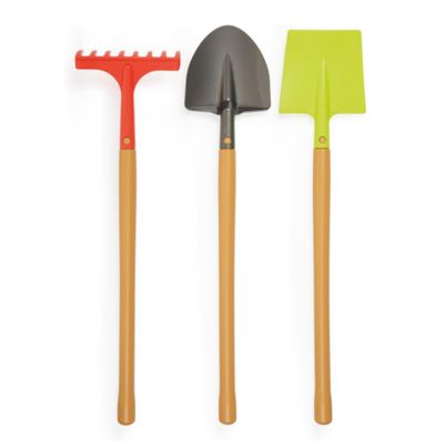 ECOIFFIER 4338 Net of 3 Large Garden Tools - Prepare The Soil, 70 cm