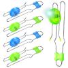Gejoy 4 Pcs Magic Rail Twirler Kids Retro Toys Light up Magnetic Gyro Wheels Toy Gyroscope Rail Game Classic Vintage Gravity Sensory Toy Gift for Boy Girl(Straight Line Style,Blue, Green) view 1