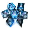 Liquid Core Quicksand Resin DND Dice, Sharp Edge Dungeons and Dragons Polyhedron Game Dice Set for Role Playing Games RPG Explorer Magic, Holiday Birthday Gifts Party Favors view 1
