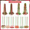 Becfupo 100 Pcs Christmas Beads Necklaces Bulk, Red Green Silver Beaded Necklaces With Xmas Tree Snowman Reindeer Santas Pendants For Chirstmas Party Favors view 2