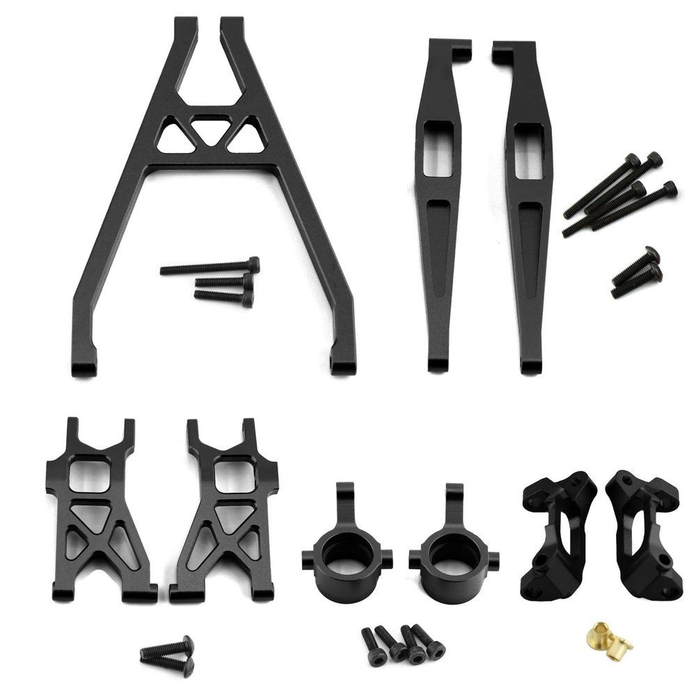 Lifehead AX90052 AX90069 Aluminum Upgrades Kit, Steering Block Alloy Caster Block Front Lower Suspension Arm for Axial 1/18 Yeti Jr. Can-Am Maverick X3