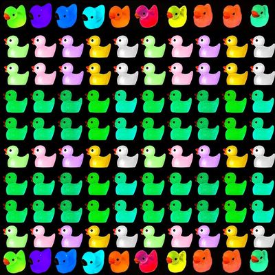 100pcs,Luminous Duck Mini Luminous Duck,Car Ornaments Cute Resin Creative Handmade Decor,Holiday Party Gifts,Birthday Gifts,Indoor Ornaments,Room Decor,Home Decor,Scene Decor,Holiday Decor,Desktop Dec