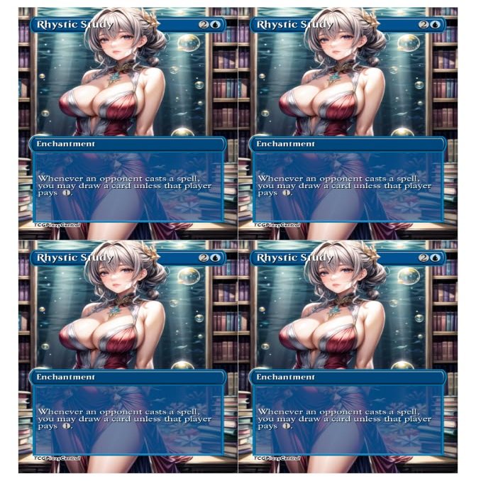 4x | Rhystic Study #2 | Anime | Full Art | Foil or Non-Foil (Non Foil)