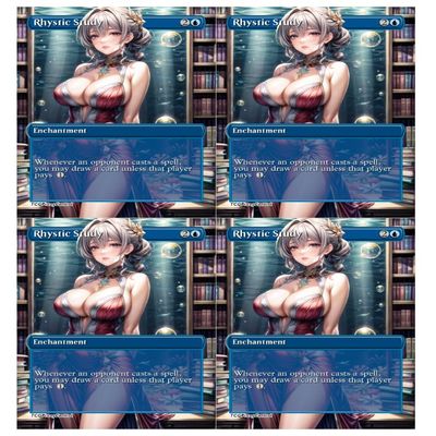 4x | Rhystic Study #2 | Anime | Full Art | Foil or Non-Foil (Foil)