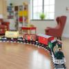 16 PCS Rocky Mountain Train Set with Coal Cart, Tank Carriage, Light & Whistle Sound - 5 Train Cars with 11 Rail Sections view 3