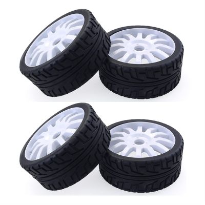 4PCS 1/8 RC Car Rubber Tyres Plastic Wheels for Redcat Team Losi VRX HPI Kyosho HSP Carson Hobao 1/8 Buggy/On-Road Car Modification Accessories