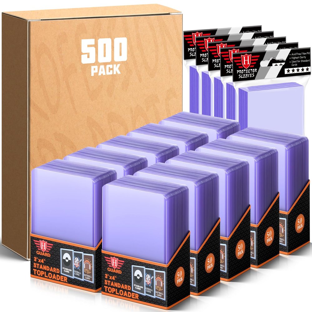 1000 PCS TopLoaders Card Sleeves for Trading Card, 3" x 4" Hard Plastic Baseball Card Protectors Card Holder Fit for MTG, TCG, Stardard Cards Sports Cards