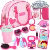 INNOCHEER Little Girls Purse, Kids Toy Purse with Pretend Makeup, Play Purse for Little Girls, Pretend Play Toddler Purse, Birthday Christmas Princess Gifts Toys for Girls 3 4 5 6 7 8 Year Old view 1
