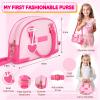 INNOCHEER Little Girls Purse, Kids Toy Purse with Pretend Makeup, Play Purse for Little Girls, Pretend Play Toddler Purse, Birthday Christmas Princess Gifts Toys for Girls 3 4 5 6 7 8 Year Old view 2