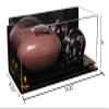 Better Display Cases Acrylic Display Case for Full Size Football and Mini Helmet with Mirror Case, Orange Risers, Wall Mount and Black Base - 19.25" x 8.25" x 8" (B47/A103) view 2