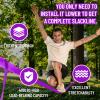 Zip ine Kit for Kids Outdoor,Stainless steellackline Pulley Slider with Swing seat Zip line,Kids Zipline kit for Backyard with 60ft Ninja Slackline Slackline Zipline view 4