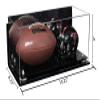 Better Display Cases Acrylic Display Case for Full Size Football and Mini Helmet with Mirror Case, White Risers, Wall Mount and Black Base - 19.25" x 8.25" x 8" (B47/A103) view 2