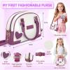 INNOCHEER Little Girls Purse, Kids Toy Purse with Pretend Makeup, Play Purse for Little Girls, Pretend Play Toddler Purse, Birthday Christmas Princess Gifts Toys for Girls 3 4 5 6 7 8 Year Old view 2