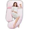 Pregnancy Pillows for Sleeping,Support for Belly, Back, Legs, Hips,U Shaped Full Body Pillow for Pregnancy Women,Maternity and Nursing Pillow with Auto Adjust Temp (Pink) view 1