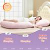 Pregnancy Pillows for Sleeping,Support for Belly, Back, Legs, Hips,U Shaped Full Body Pillow for Pregnancy Women,Maternity and Nursing Pillow with Auto Adjust Temp (Pink) view 3