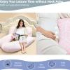 Pregnancy Pillows for Sleeping,Support for Belly, Back, Legs, Hips,U Shaped Full Body Pillow for Pregnancy Women,Maternity and Nursing Pillow with Auto Adjust Temp (Pink) view 4