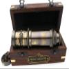 14 Inch Vintage Nautical Brass Telescope with Wood Box  Handheld Spyglass for Marine, Pirate, and Captain Use view 3