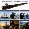 14" Handheld Brass Telescope with Engraved Imprints Pirate Collection Spyglass with Wooden Box Vintage Nautical Collectible, Antique Brass Pirate Scope Gift view 2