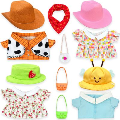 Capybara Plush Clothes & Accessories Set for 10 in Capybara Stuffed Animals - 12 Pcs Dress Up Outfits for Capybara Plush Toys