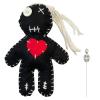 6.2" Handmade Empath Protection Poppet Voodoo Doll, Halloween Decor, Witch Wicca Pagan Altar (Silver Hair) view 1