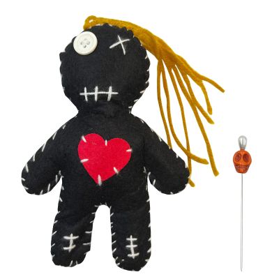 6.2" Handmade Empath Protection Poppet Voodoo Doll, Halloween Decor, Witch Wicca Pagan Altar (Dark Golden Blonde Hair)