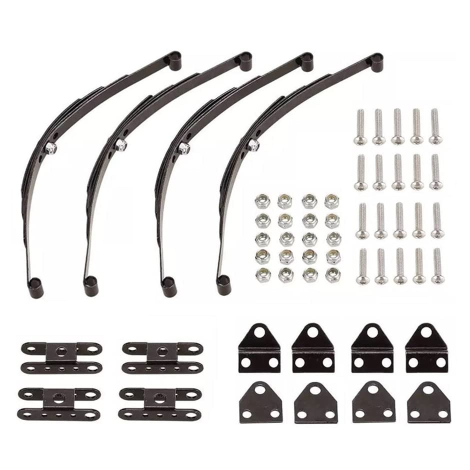 BrewJa 4 Set Hard Leaf Spring Suspension Stainless Steel Bar for 1/10 Crawler Car Axial SCX10 F350 RC4WD D90 TF2 Tamiya Truck