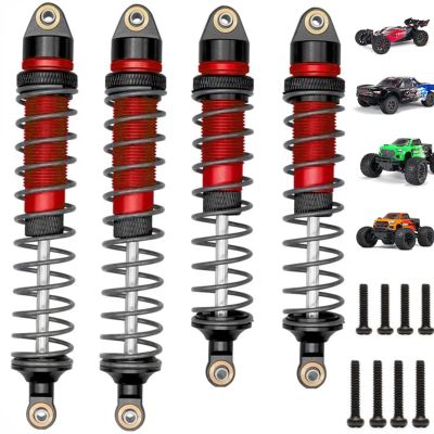 4pcs Front Rear Shock Absorber Upgrades Part for 1/10 Arrma Senton 550 Granite 550 Typhon 3S 550 Bigrock 44 3S,Replace # AR330550 AR330551(Red)