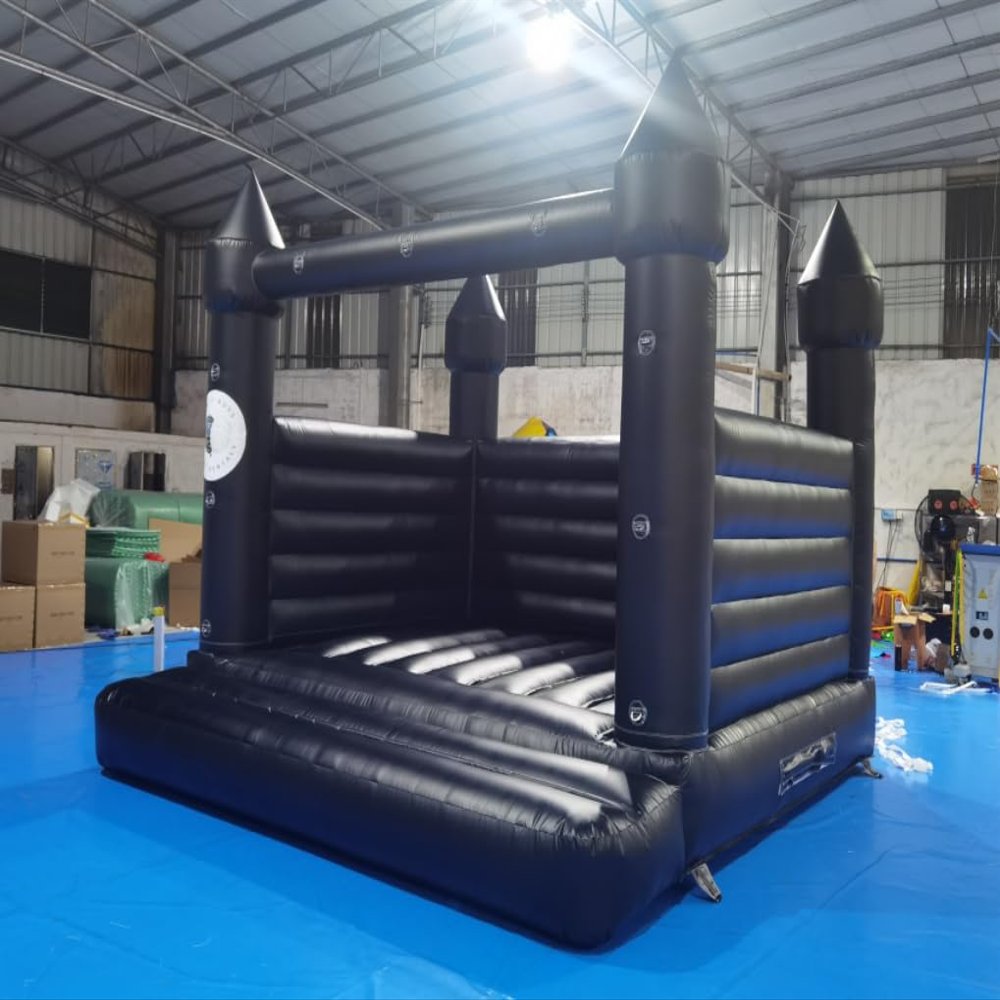 13FT Black Bounce House Castle, Commercial PVC Inflatable Jumping Castle with Air Blower, Suitable for Wedding,Birthday,Parties Decorations, Adult,Kids (13x13x11.5FT)