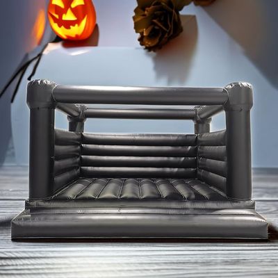 13FT Black Bounce House Castle, PVC Inflatable Jumping Castle with Air Blower, Suitable for Wedding/Birthday/School Activies/Commercial Events(13x13x11.5FT)
