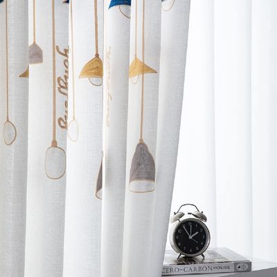 Iuokuby Modern Simple Kids Nursery Childern Baby Sheer Curtains Window Treatments for Living Dining Room Bedroom Patio Bay Window(1 Panel, W 100 x L 102 inch, White)