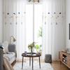 Iuokuby Modern Simple Kids Nursery Childern Baby Sheer Curtains Window Treatments for Living Dining Room Bedroom Patio Bay Window(1 Panel, W 100 x L 102 inch, White) view 4