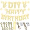 167Pcs DIY Glitter Customizable Banner Kit Custom Banners DIY Happy Birthday Letters Banner Happy New Year Banners Christmas Baby Shower Birthday Party Supplies(Glitter Champagne Gold) view 2