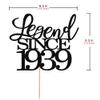 Migeaks Legend Since 1939 Cake Topper 87th Birthday Happy Birthday Cake Topper Men and Women Cheer 87 Years Old Handmade Black Glitter Cake Decoration (1939) view 2