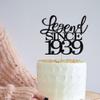 Migeaks Legend Since 1939 Cake Topper 87th Birthday Happy Birthday Cake Topper Men and Women Cheer 87 Years Old Handmade Black Glitter Cake Decoration (1939) view 3
