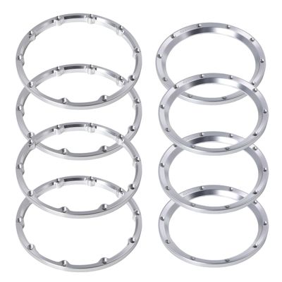 GTBRacing CNC Aluminum Alloy Front Rear Wheel Hub Rings Set for 1/5 RC Car Losi DBXL DBXL-E / 2.0 Upgrade Part (Silver)