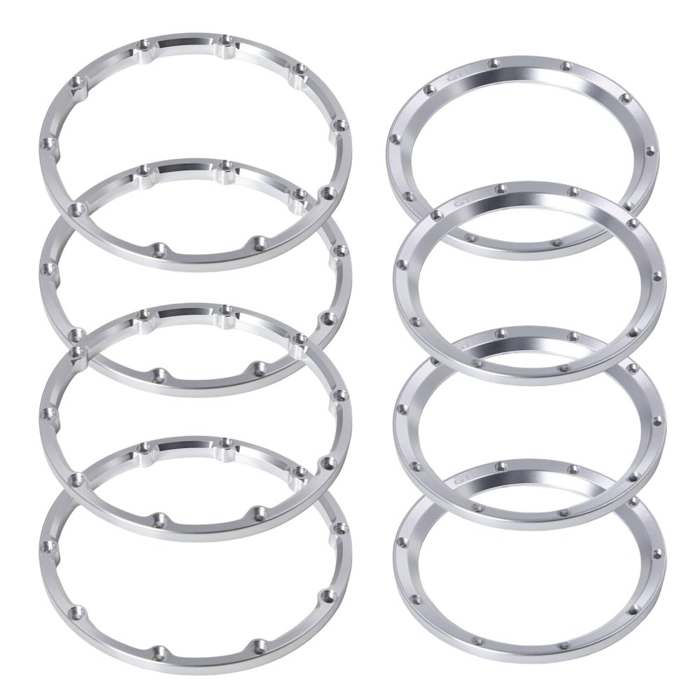 GTBRacing CNC Aluminum Alloy Front Rear Wheel Hub Rings Set for 1/5 RC Car Losi DBXL DBXL-E / 2.0 Upgrade Part (Silver)