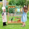 Costzon Wooden Kids Play Kitchen, Outdoor Mud Kitchen with Removable Sink, Water Box & Faucet, Stove Top, Storage Shelves, Fun Backyard Pretend Kitchen Playset for Boys Girls 3+ (Blue) view 2