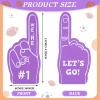 Sinmoe 48 Pieces Mini Foam Fingers, We're #1 Sport Fan Foam Finger Basketball Baseball Football Soccer Team Cheerleader Gifts for Sporting Events Games Birthday Supplies(Purple) view 2