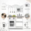 Costzon Kids Kitchen Playset, Wooden Pretend Toy Kitchen Set with Sink, Oven, Microwave, Stove, Pots, Utensils, Play Kitchen for Kids Toddlers, Gift for Boys Girls view 3