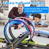 Slot Car Race Track Set, 19ft Electric Track with LED Lights and 4 Slot Cars, 2 Hand Controllers and Racing Game Lap Counters, Set Features Loop, Turns, and Crossover for Boys Age 6-12 view 2