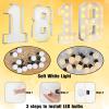4ft Light Up Numbers 18 Large Numbers with Lights Bulbs White Marquee Frame for 18th Party Boys Girls Birthday Decorations Pre-Cut Mosaic Cardboard Giant Cut-Out Thick Foam Board Sign Anniversary view 3
