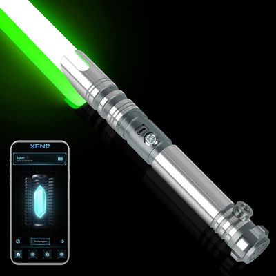 ELESKOCO Smooth Swing Dueling Lightsaber, Infinite RGB Colors Changeable Motion Control Light Sabers | Premium Aluminum Metal Hilt 16 Sound Fonts Light Saber with APP for Adults, Gray