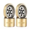 BATRAZZI RC Crawlers Truck Upgrade Parts for 1/18 1/24 Scale&FMS FCX18 FCX24 : 1.0 Steelie Beadlock Wheels and Brass Wheel (4 pcs) Silver view 1