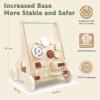 PairPear Wooden Baby Walker with Wheels, Baby Sit-to-Stand Baby Walker & Activity Cart, Montessori Activity Walker Busy Board for Baby Boys Girls 12m+(Sage Green) view 3