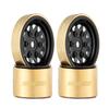 BATRAZZI RC Crawlers Truck Upgrade Parts for 1/18 1/24 Scale&FMS FCX18 FCX24 : 1.0 Steelie Beadlock Wheels and Brass Wheel (4 pcs) Black view 1